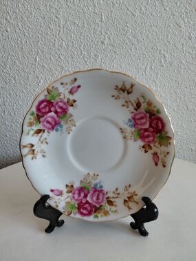 Saji Fancychina Porcelain Single Saucer Japan 3 -399P Rouses Made In Japan